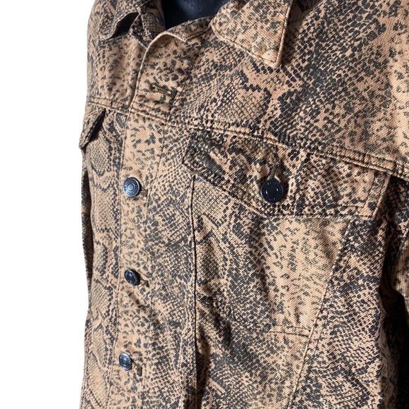 Free people snakeskin trucker jacket small button up western cowgirl rodeo - Picture 8 of 13